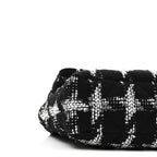 Tweed Quilted Large Chanel 19 Flap Black White