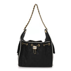 Braided Raffia Calfskin Small Chanel 25 Handbag Black White