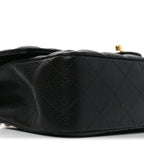 Caviar Quilted Medium Double Flap Black