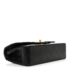 Lambskin Quilted Small Double Flap Black