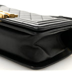Lambskin Quilted Small Boy Flap Black
