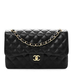 Caviar Quilted Jumbo Double Flap Black