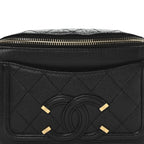 Caviar Quilted Filigree Waist Bag Black