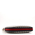 GG Supreme Monogram Textured Calfskin Web Small Attache Shoulder Bag Beige Blue