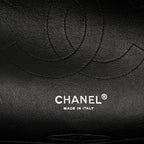 Patent Quilted Jumbo Double Flap Black
