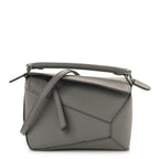 Soft Grained Calfskin Mini Puzzle Edge Bag Gunmetal