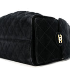 Suede Quilted Small Chanel 25 Handbag Black