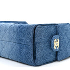 Washed Denim Quilted Mini Chanel 25 Handbag Blue