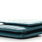 Lambskin Chevron Quilted Wallet On Chain WOC Turquoise