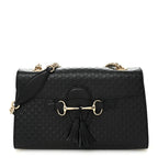 Microguccissima Medium Emily Chain Shoulder Bag Black