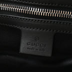 Soft GG Supreme Monogram Appia Calfskin Web Large Carry On Duffle Bag Black Grey
