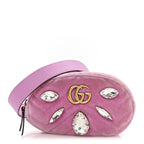 Velvet Matelasse Marquise Crystals GG Marmont Belt Bag 85 34 Malva