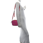 Dollar Calfskin Bi-Color Small Soho Disco Bag New Rosette Hibiscus Red