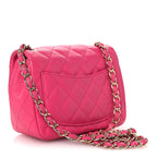 Lambskin Quilted Mini Square Flap Pink
