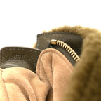 Shearling Small Puzzle Edge Bag Dark Khaki