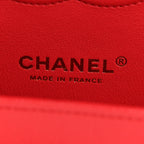 Caviar Quilted Medium Double Flap Red