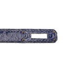 Shiny Alligator Mini Kelly Sellier 20 Bleu Roi