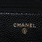 Caviar Quilted Wallet on Chain WOC Black