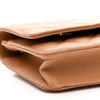 Caviar Quilted Wallet on Chain WOC Dark Beige
