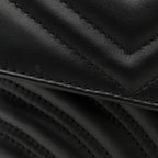 Calfskin Matelasse Small GG Marmont Shoulder Bag Black