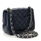Caviar Quilted Mini Square Flap Navy