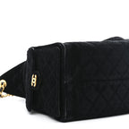 Suede Quilted Medium Chanel 25 Handbag Black