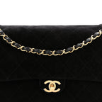 Suede Calfskin Small Souplissimo Maxi Flap Black