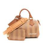 Calfskin Washed Stripes Speedy P9 Bandouliere 20 Camel