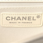 Calfskin Quilted Medium Boy Flap White