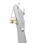 Textured Calfskin Crystal Small Dionysus Shoulder Bag Mystic White