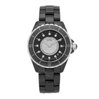 Stainless Steel Ceramic Diamond Dial 38mm J12 Quartz Watch Black
