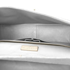 Iridescent Alligator Jumbo Double Flap Light Grey