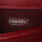 Caviar Quilted Medium Boy Flap Red