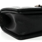 Caviar Quilted Small Boy Flap Black