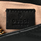 Calfskin Matelasse Super Mini GG Marmont Shoulder Bag Black