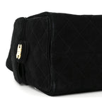 Suede Quilted Small Chanel 25 Handbag Black
