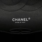 Patent Quilted Jumbo Double Flap Black