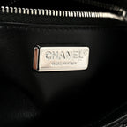 Sequin Camellia Small Single Flap Silver Black