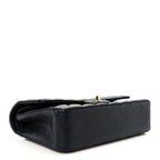 Caviar Quilted Medium Double Flap Navy