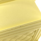 Caviar Quilted Medium Boy Flap Yellow