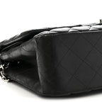 Lambskin Quilted Jumbo Double Flap Black