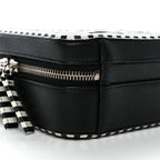 Caviar Quilted Striped Small CC Filigree Vanity Case Black White