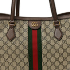 GG Supreme Monogram Medium Ophidia Shopping Tote Brown