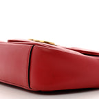 Calfskin Matelasse Mini GG Marmont Shoulder Bag Hibiscus Red