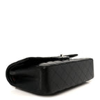 Lambskin Quilted Medium Double Flap Black
