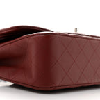 Lambskin Quilted Medium Double Flap Burgundy