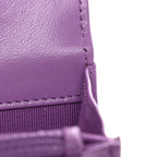 Lambskin Quilted Pick Me Up Wallet On Chain WOC Purple