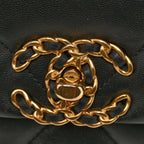 Shiny Goatskin Quilted Medium Chanel 19 Flap Black