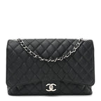 Caviar Quilted Maxi Double Flap Black