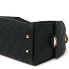 Canvas Quilted Small Chanel 25 Handbag Black